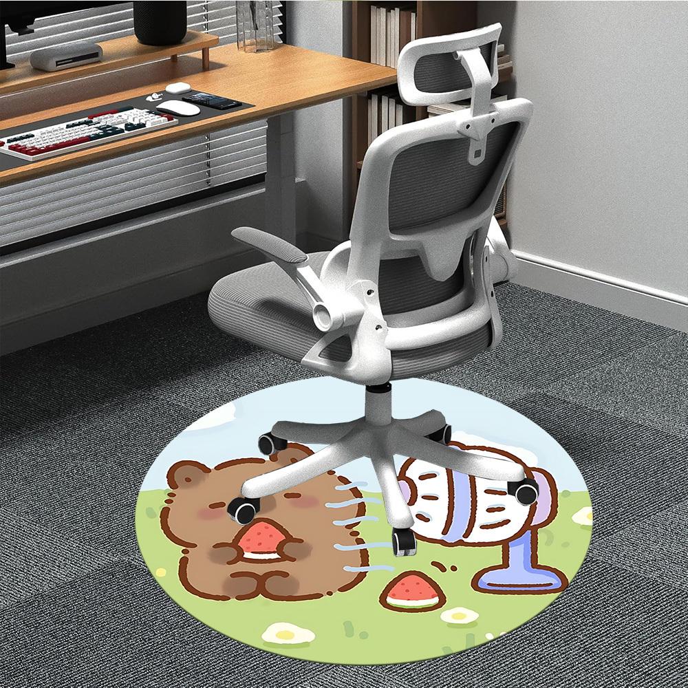 

1pc Watermelon Capybara Chair Carpet for Office, Soft Flannel Throw Mat, Perfect for Office,Holiday Party Decoration Choice yy251113220 80cm by 80cm