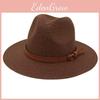 Panama Hat Fedora Breathable Waterproof Sun Hat Large Brim Sunshade For Outdoor Use