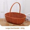 With Handle Imitation Rattan Storage Baskets Handwoven 8 Styles Handhold Weaving Basket Household Vegetable Fruit Flowers Basket