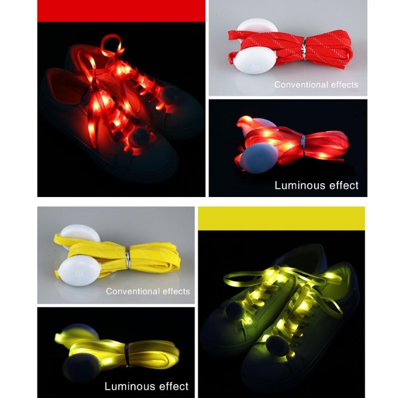 1 Pair LED Light Up Shoelaces for Night Running, Party, Mutlicolor Lighting Shoe Laces Glow Shoe Laces for Sneaker