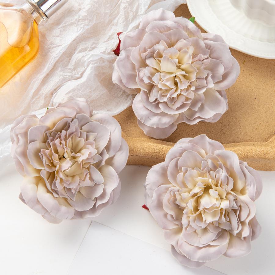 5/10 шт. Шелковые георгины Искусственный цветок Домашний декор Свадьба Сделай сам Арка из роз Рождественская гирлянда Материал Искусственный пион Свадебные аксессуары 5pieces светло-серый
