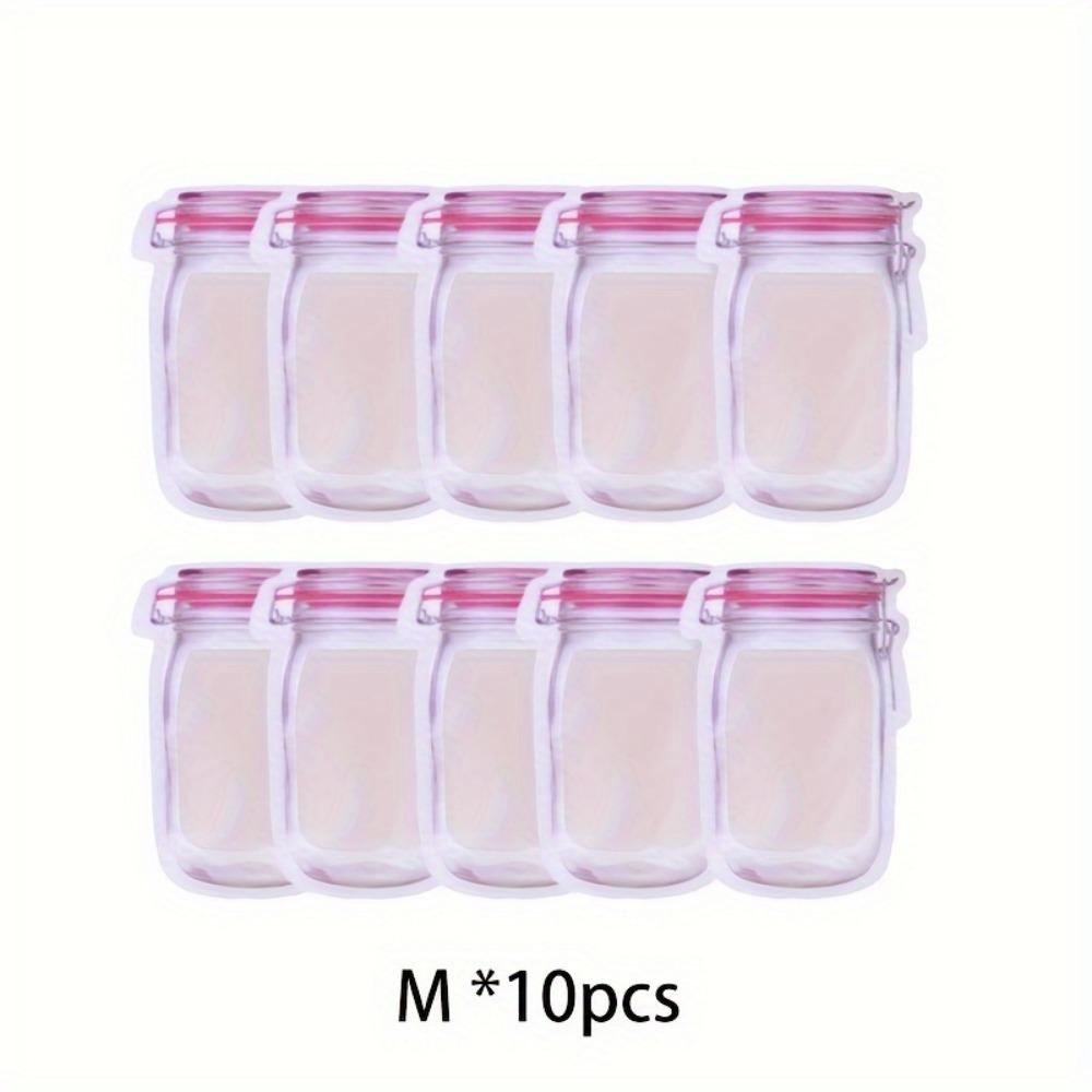 

10 шт. многоразовых банок-бутылок Mason, мешков для печенья, хлеба, закусок-орехов, герметичных пакетов для хранения продуктов, кухонных сумок для морозильника M-10pcs