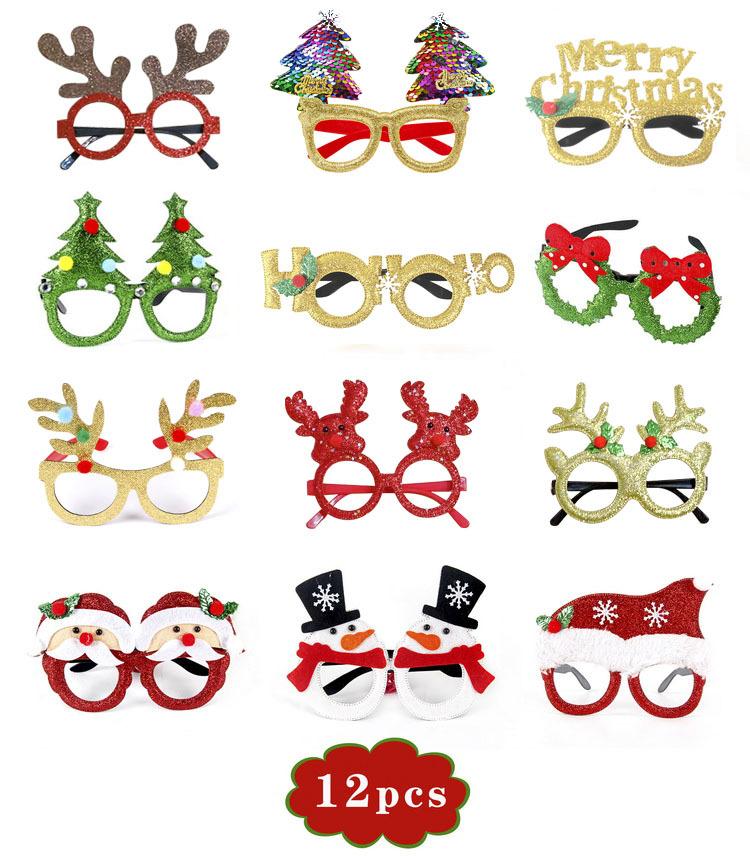 Festive Adult Children Christmas Gift Hat Headband Clap Circle Bracelet Glasses Decorations