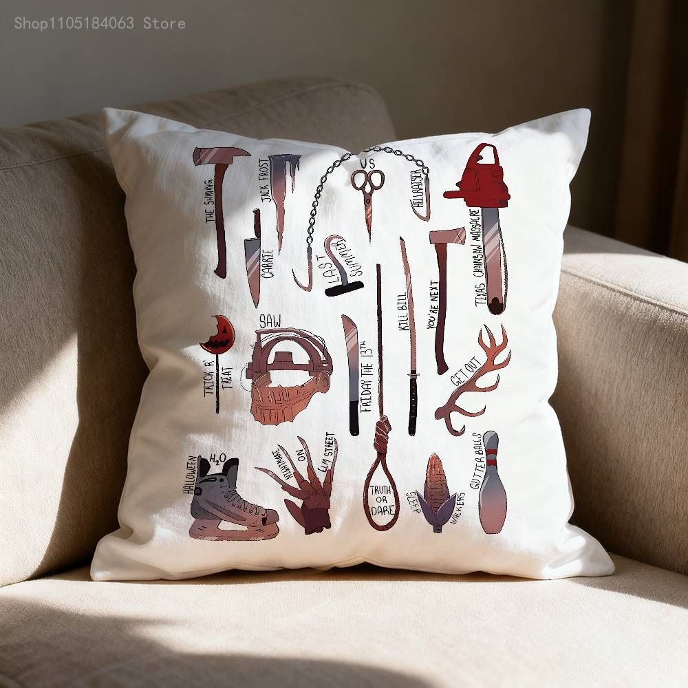 

S-Saw Horror M-Massacre Pillow Case For Sofa Decor Car Office Room Printing Cushion Cover Decorations and Protector 30cmx30cm