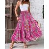 Women's Summer Elastic Waist Loose Long Printed Skirt