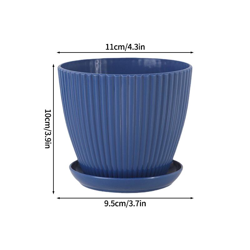Plastic Flowerpot Indoor Outdoor Planter Flower Pots for Plants with Tray Home Decoration Potted Plant Holder Gardening Supplies
