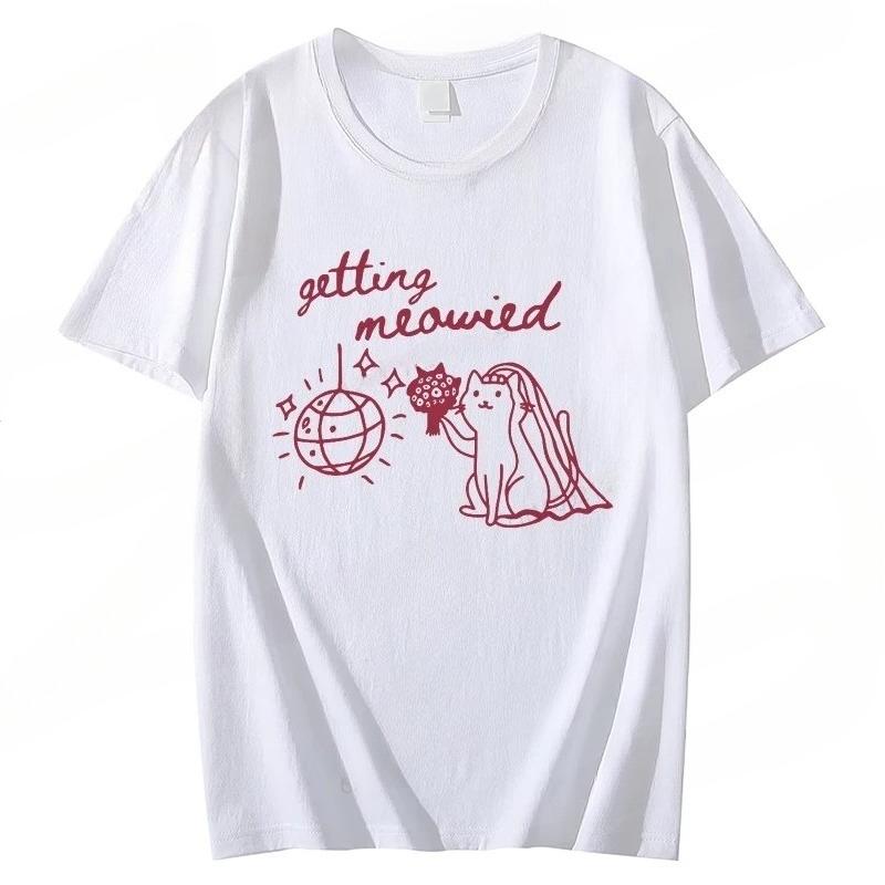 Getting Meowied Bachelorette Shirt Cat Themed Bach Party TShirts Cat Lovers Wedding TShirts Cat Bridal Girls Party Tee Tops S