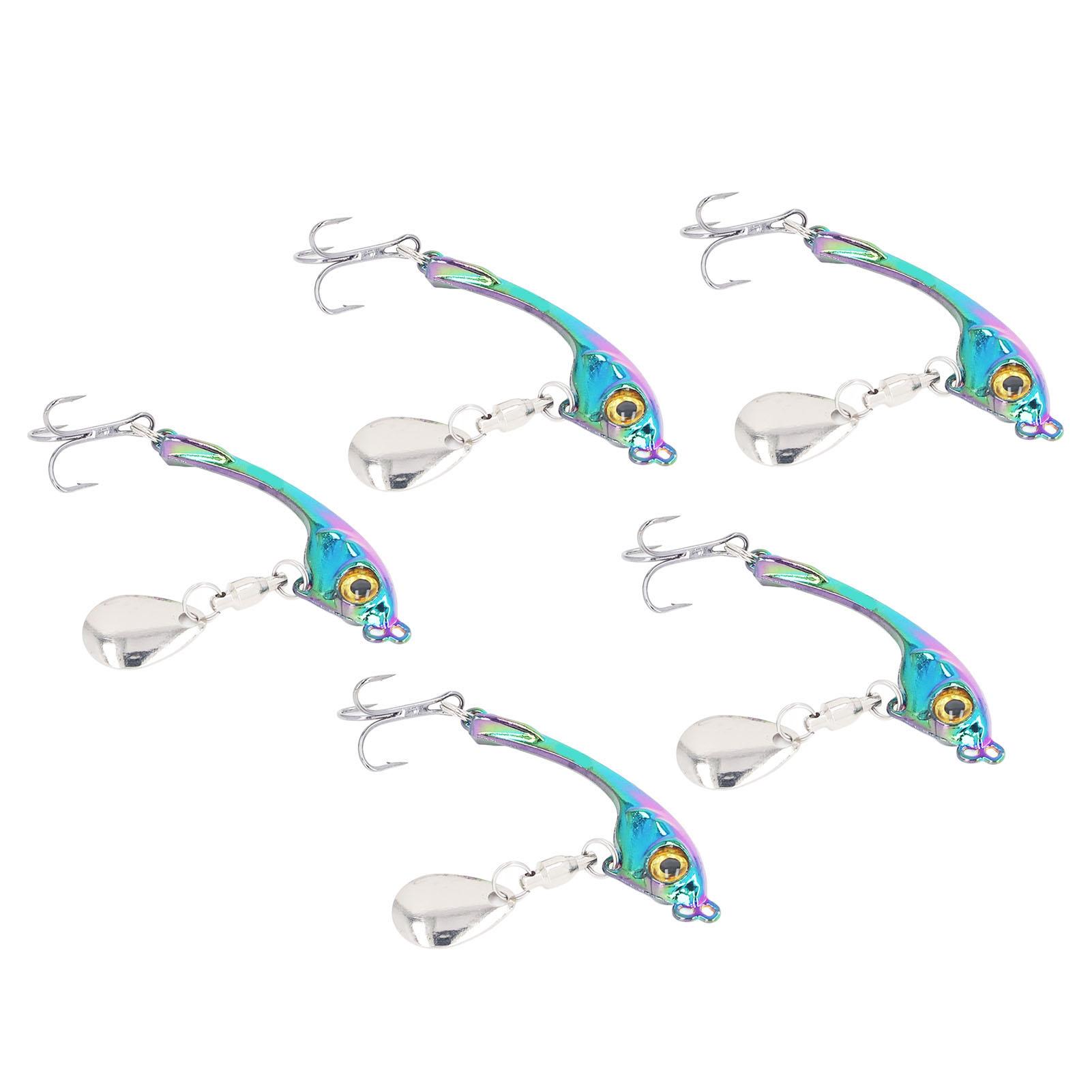 

5 шт. Набор рыболовных приманок с цветным металлическим хвостом и блесной с коробкой для снастей для окуня, форели, лосося