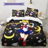 Set Copripiumino con Motivo Sailor Moon3 Decorazione per la Casa Regalo (1 * copripiumino + 2 * federe senza imbottitura)