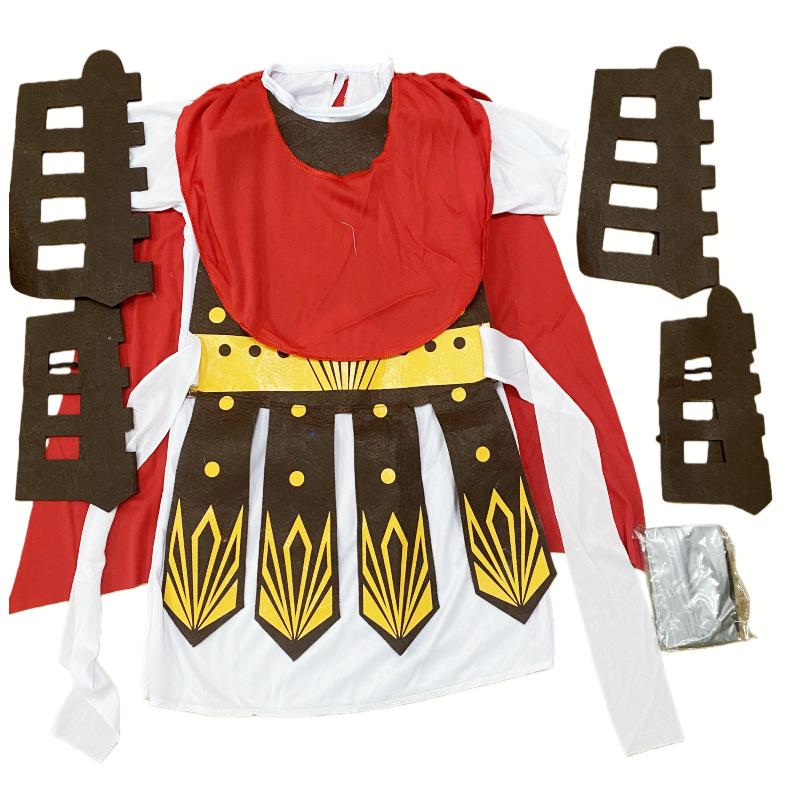 Costume Guerriero Spartano Set Gioco di Ruolo Elmo da Gladiatore Romano Antico Cavaliere Armatura Adulti Bambini Halloween Outfit Cosplay