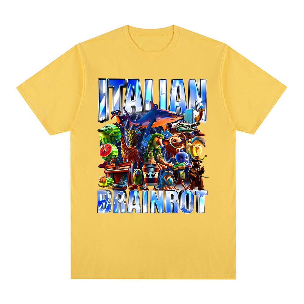 Italian Brainrot Tralalero Tralala Tung Tung Tung Sahur Bombardiro Crocodilo Funny Meme Graphic T-shirt Men Women Fashion Tshirt