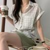 The Pink Men S looSe Fit Checked Roll Up Short Sleeve Shirt