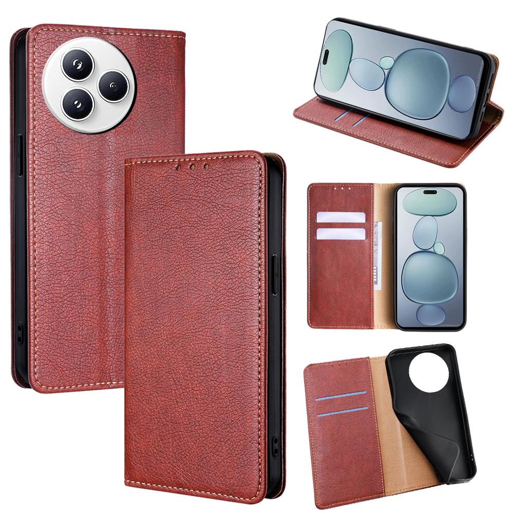 

For Xiaomi Civi 5 Pro 5G Case Wallet PU Leather Magnetic Auto-Absorbed Phone Cover Brown