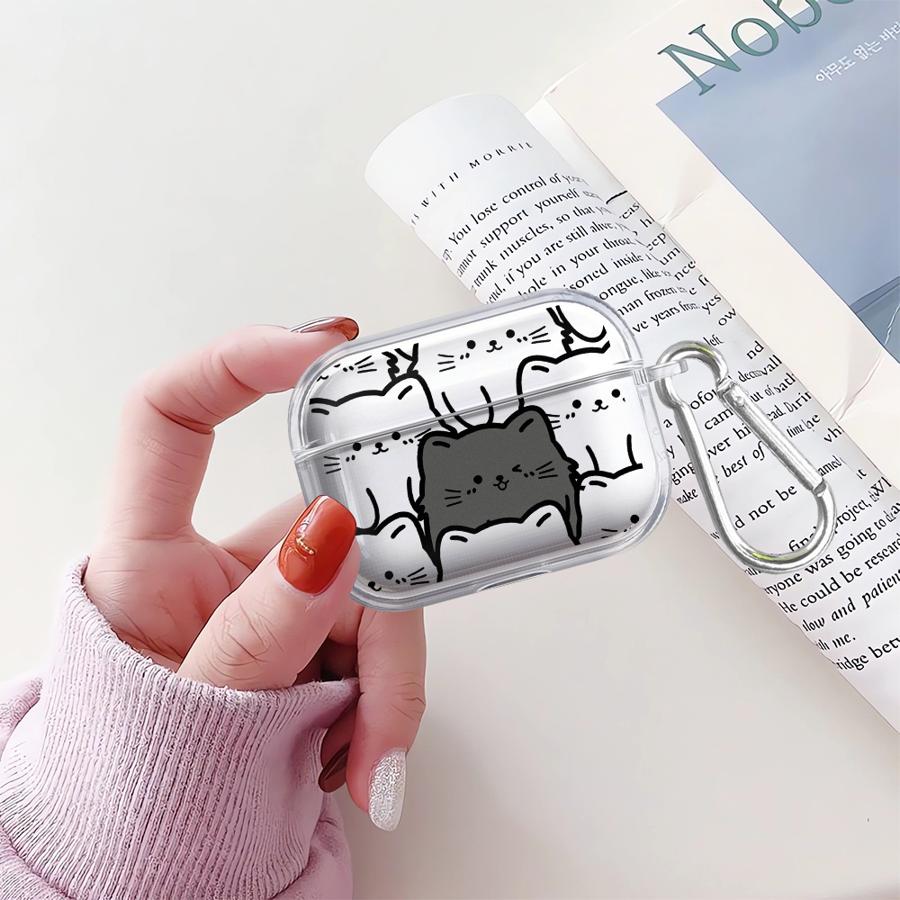 Cartoon Cute Cat Clear Earphone Cases Cover Case For Airpods Pro2 Pro3 4 Pro 2 1 3