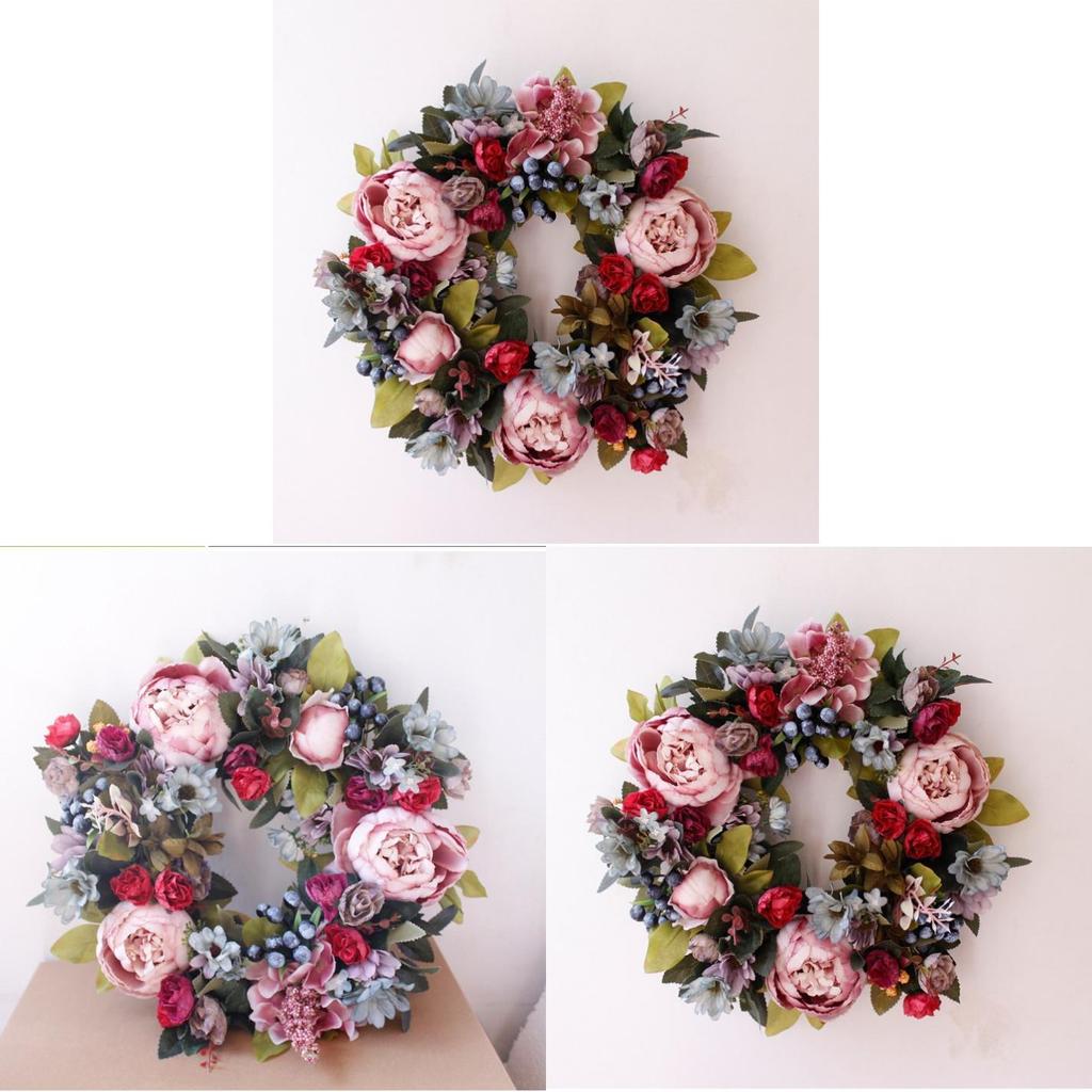 Vintage Peony Wall Decor With Silk Flowers For Home Entryway And Wall Art