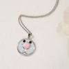 304L Stainless Steel Necklace with Enamel Fish Pendant - Gold & Silver Two-Tone Design