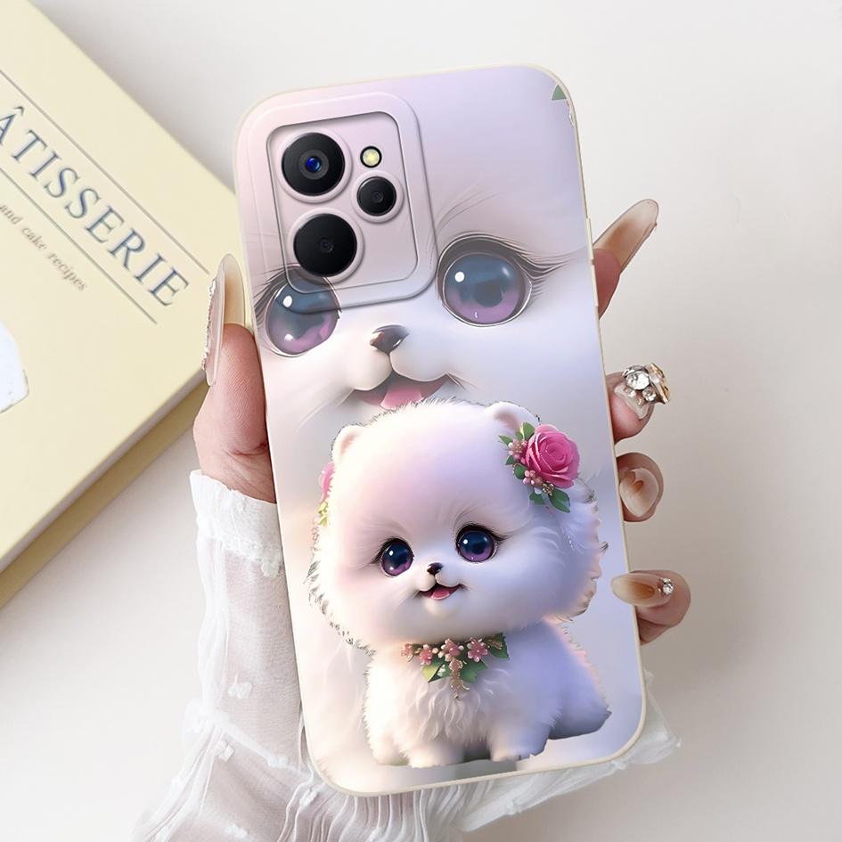 For Realme 9i Case Cool Fashion Flower Marble Sunset Soft Liquid Silicone Lens Protective Cover For Realme 9i 5G Realme9i Bumper