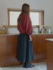 Avang Tartan Check Pleated Maxi Skirt - Green