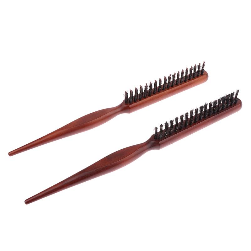 Professional Salon Teasing Back Hair Brushes Boar Bristle Wood Slim Line Comb Hairbrush Extension Hairdressing Styling Tools Diy