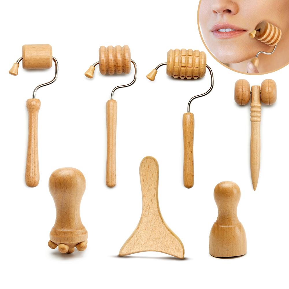 Wood Therapy Face Massager Face Lifting Maderoterapia Gua Sha Wrinkle Remover Skin Scraper Anti Cellulite Neck Lift Beautytool