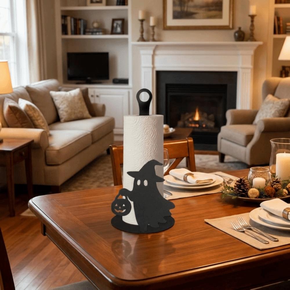 Wooden Base Santa Claus Towel Stand Acrylic Roll Paper Towel Holder Tissue Stand Dining Table