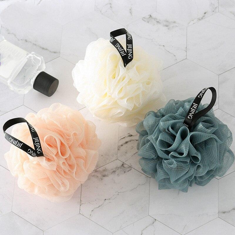 Bath Body Brush Sponge Bath Ball Nylon Scrubber Loofah Mesh Net Ball Cleaning Mesh Shower Flower 60g Bathroom Accessories