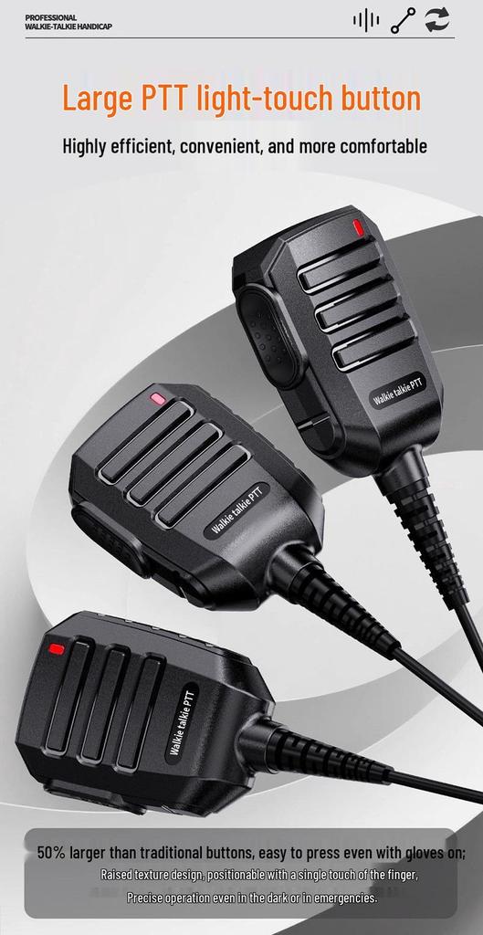 M6 Handheld Microphone for Walkie-Talkie: Compatible with Baofeng Quansheng UV-K6 UV5R, Shoulder Mic for K/M Head Station.