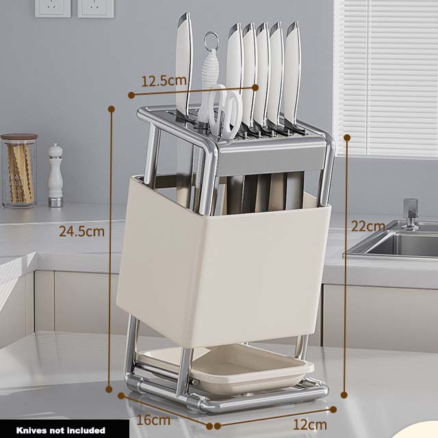 Stainless Steel Knife Holder Kitchen Storage Organizer Multifunctional Kitchen Knife Holder Knife Organizer Cutlery Organizer