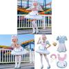 Maid Outfit Cosplay Polyester Fabric With Cute Apron And Bell For Halloween Cosplay Enthusiasts