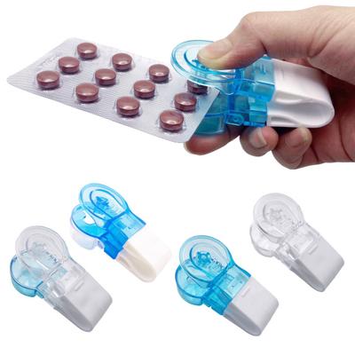 Portapillole portatile da viaggio, dispenser per compresse per anziani, artrite, organizzatore per pillole, strumento di assistenza per scatole di pillole, dispenser per compresse a pulsante