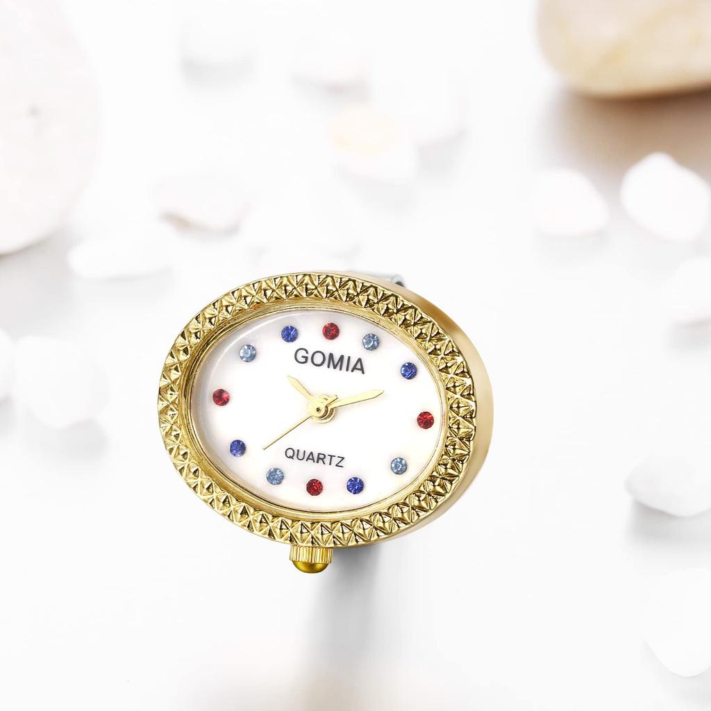 Ring Women Free Size Watch Analog Waterproof Fashion Accessory Gold