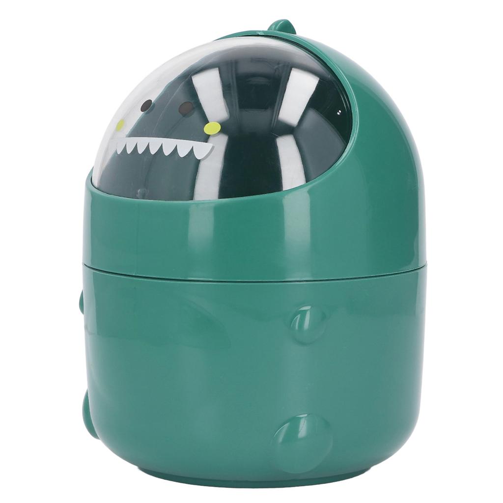 Desktop Trash Can Baby Dinosaur Style Large Mouth Detachable Design Nonslip Bottom Durable Plastic Mini Trash Can Green
