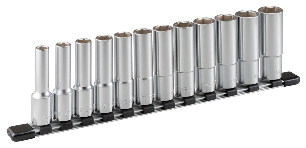 Tone HSL412 Deep Socket Set with Set (TONE) (Hexagonal Holder), 12.7mm (1/2") Drive, 12-Piece