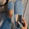 Women's Slip On Loafers Lightweight Breathable Knit Upper Comfortable Casual Flat Shoes with Flexible Rubber Outsole