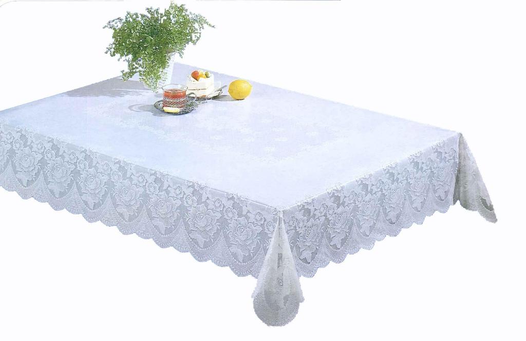 Tablecloth Made In Japan Vinyl Rectangle Water Repellent Waterproof White Stylish Rose Lace Dirt Easy To Wipe M 120 X 150 Cm