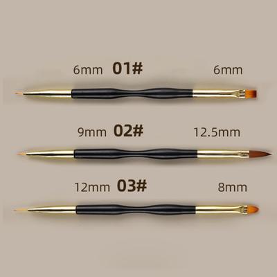 Yousheng 3 szt. Pędzel do paznokci Multifunkcyjny DIY Dwugłowy 3D Tips Manicure Pędzel do rysowania do salonu paznokci