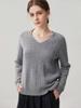 3D Cable Knit V-Neck Cashmere Sweater - Women's Elegant Autumn/Winter 2026 Collection, Loose Slimming Fit