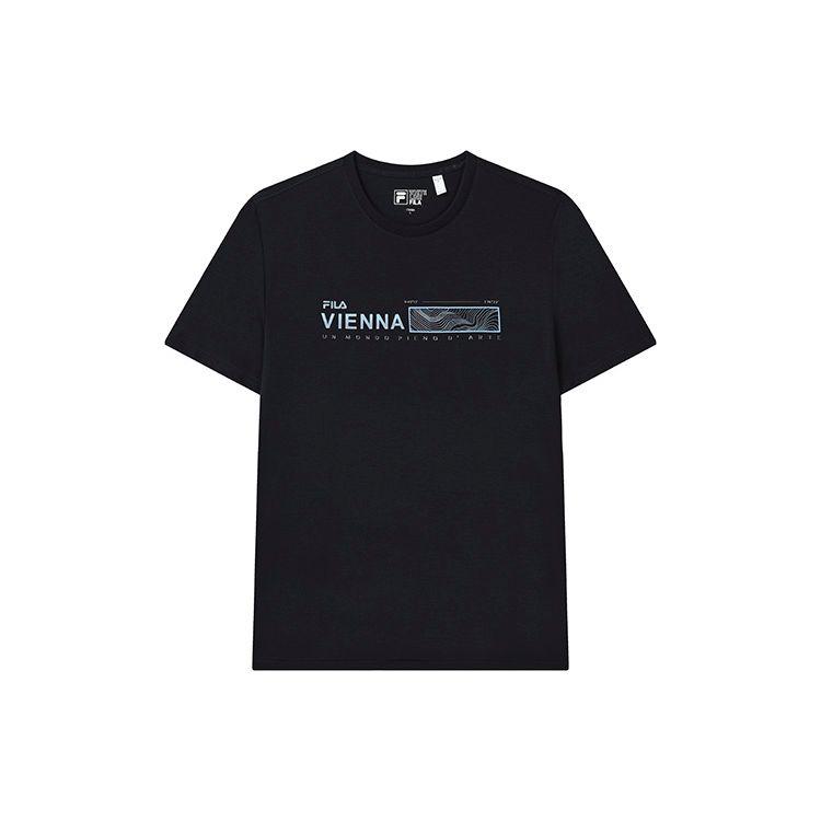 

Fila Логотип Буква Спорт Повседневный Простой Круглый Вырез Вязаная Футболка с Коротким Рукавом Мужские Топы Легендарно-Синий F11M237102FNV L