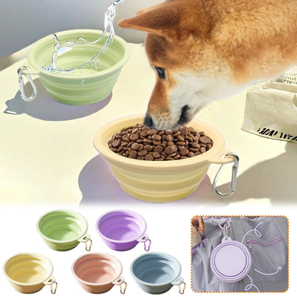 350ml/1000ml Collapsible Dog Bowl Outdoor Travel Pet Drinking Bowl for Dog Cats Folding Silicone Bowl Puppy Food Container