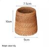 Autumn Rattan Weave Desktop Organizer: Pen Holder & Makeup Storage Box