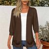 Women's Casual Lace Trim Cardigan Lightweight Loose Fit Flattering Color for Everyday Wear