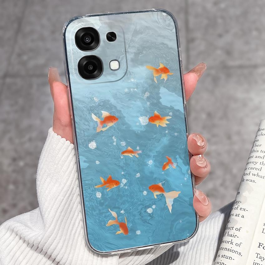 For Oppo A6 Pro A6x A5x K13 Realme 15X C85 V70 V70s CT 7 7T 8 Phone Cases Beautiful Sakura Butterflies Patterns Casing Soft Silicone TPU Clear Housing
