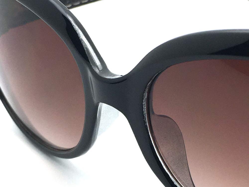 LEATHER TEMPLE BUTTERFLY SUNGLASS temple butterfly Black extract SMOKE HALF [DESIGN EYEWEAR] (leather sunglasses) ×