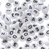 100pcs/Lot 7mm Flat Round Number Beads Acrylic Spacer Loose Bead for DIY Necklace Braclet Earrings Jewelry Making Accessories