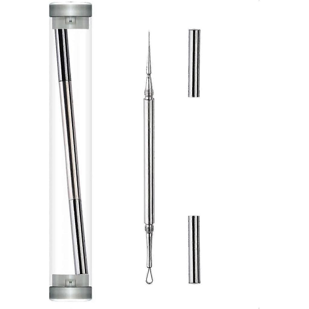 Removedor de Milium Facial Profissional e Extrator de Cravos & Lanceta - Loop Circular de Ponta Dupla e Ferramenta de Espinha com Agulha Afiada 2 em 1