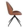 Chaise de salle à manger pivotante - HOUSE NORDIC - Monte Carlo - Lot de 2 - Tissu bouclé marron - Pieds métal noir