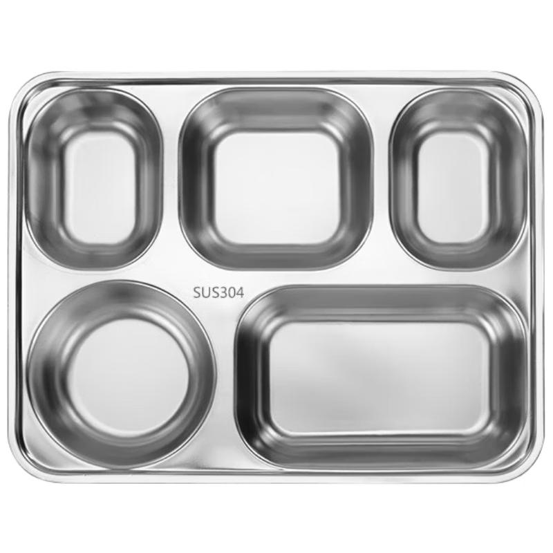 304 Stainless Steel Divided Meal Tray