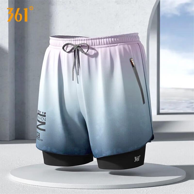 361° Men's Fake Two-Piece Double-Layer Swimming Trunks