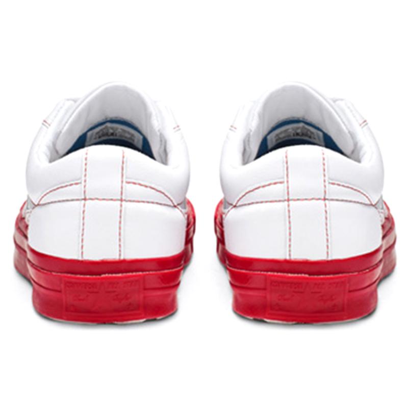 Golf Le Fleur*One x Converse One Star Synthetic Leather Small Flower Low-top Skate Shoes Unisex White and Red