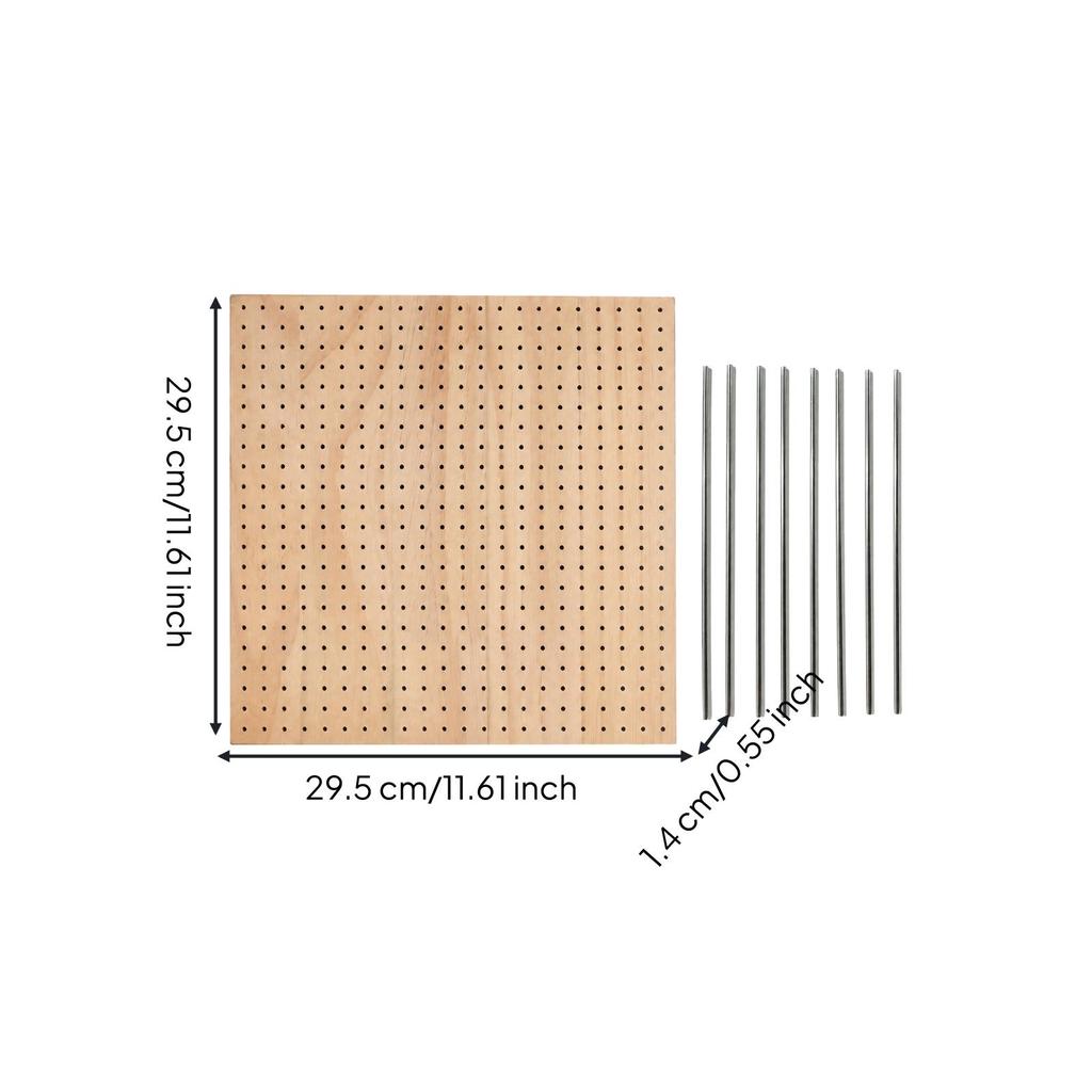 Pegboard Organizer Flat Wooden Positioning Board for DIY Crafters, Craft Workspace 11*11cm